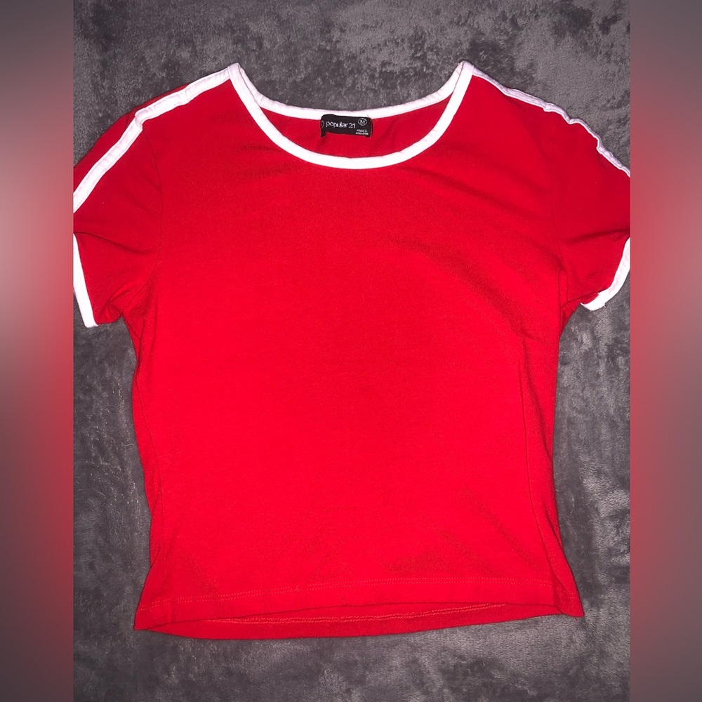 Tight red cropped top
